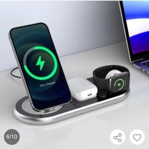 D301- 3-in-1 Foldable Magnetic Wireless Charger  for Phone, ear pods, watch